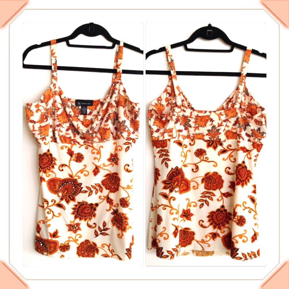 White/orange summer top